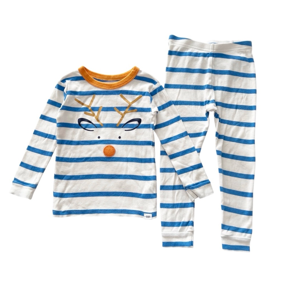 Gap toddler 100% organic cotton reindeer pajamas - Picture 3 of 6